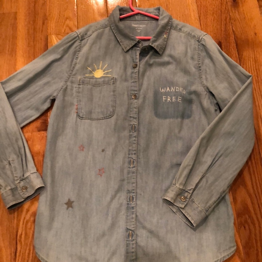 2/$30 EUC Girls Gap denim shirt size XL Plus